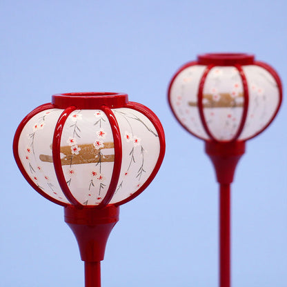 雛人形ぼんぼり  （樹脂製） 18cm小桜LEDコードレス朱塗り　消灯