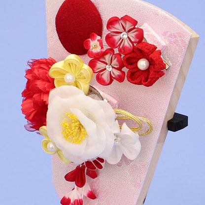 髪飾り羽子板れい赤 ズーム