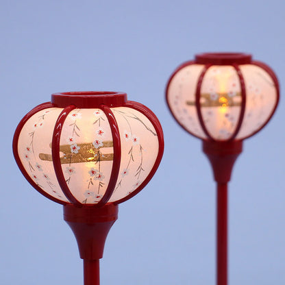 雛人形ぼんぼり  （樹脂製） 18cm小桜LEDコードレス朱塗り　明所点灯