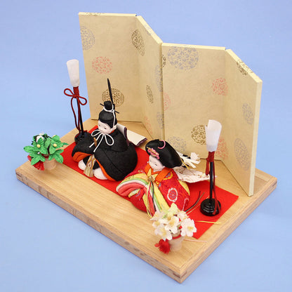 木目込み雛人形 コンパクト平飾り　そう　上から