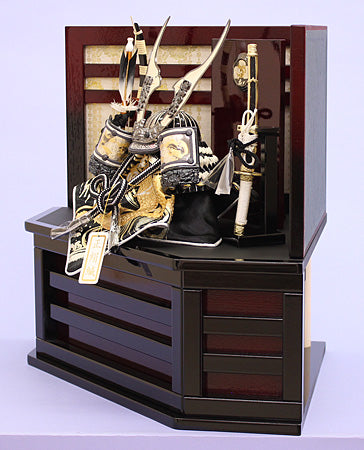 五月人偶兜收纳套装 宽50厘米 紧凑型 8号 烟熏银 传说中的兜角落装饰