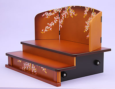 Poupées et accessoires Hina, ensemble complet de paravents à deux niveaux de 50 cm de large, petites fleurs de cerisier de style meuble