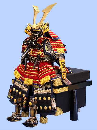 Armure simple de poupée May Hauteur 48 cm Armure rouge n° 5 fabriquée par Ryugyoku