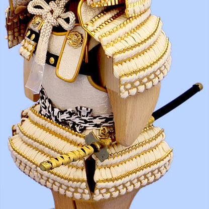 五月人形 単品鎧 高さ 33cm 雄山作 タンゴ侍 白之新