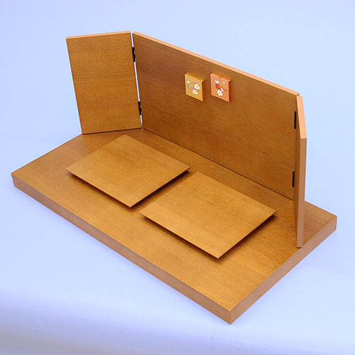 ensemble complet de poupée Hina et paravent à plateforme, largeur 55 cm, Rin Brown, avec support prince et princesse