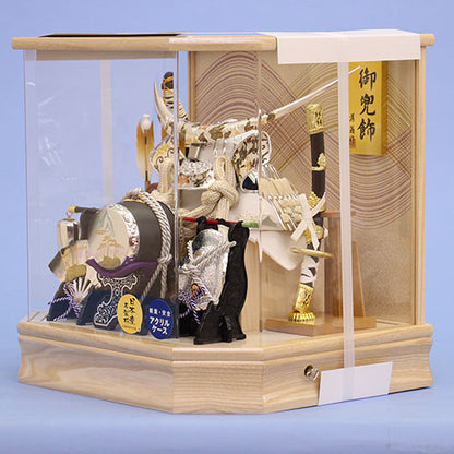 五月人偶兜形人偶柜装饰 高37cm 悠人兜形 亚克力