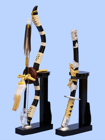 五月人形用付属品、弓太刀セット単品販売 11号 一本矢 銀スリム