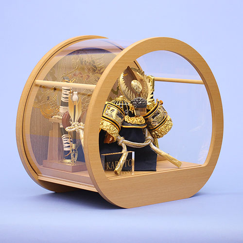 May poupée casque étui décoration hauteur 29.5 cm Tokugawa Ieyasu casque grain de kimekomi forme ronde