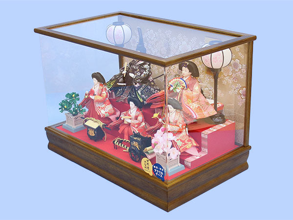 雛人形ケース飾り 五人 光華　横から