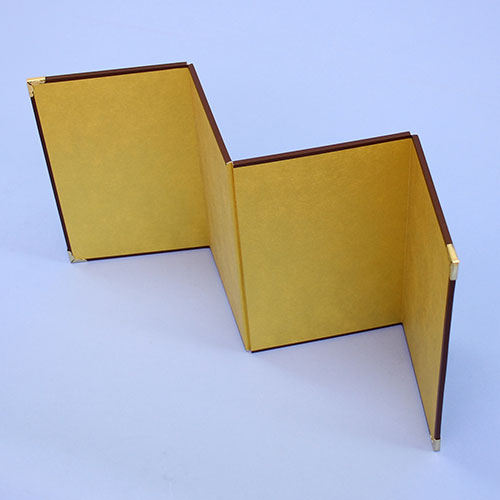 Folding screen for Hina dolls and May dolls, for handicrafts, 20cm high, gold folding screen, mini gold plain, four-panel (medium)