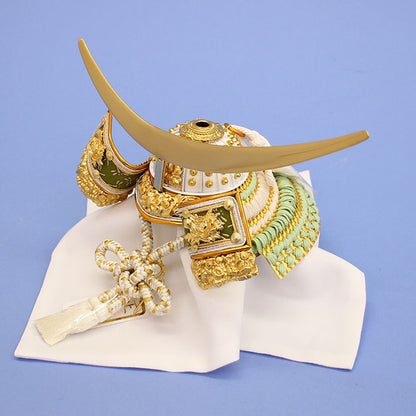 五月人偶 单个兜帽 高18cm 行舟作品 No.6 鲜绿色 伊達兜帽 无柜子