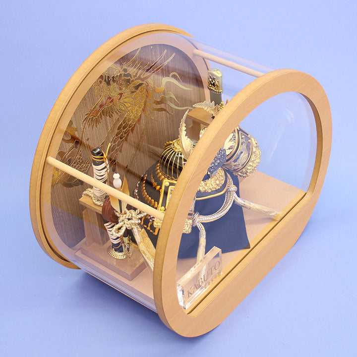 May poupée casque étui décoration hauteur 29.5 cm Tokugawa Ieyasu casque grain de kimekomi forme ronde