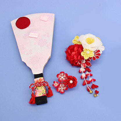 髪飾り羽子板れい赤 外す