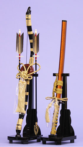 五月人偶配件，弓剑套装，单独销售，23号，加贺，金棕色