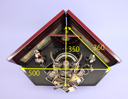 五月人偶兜收纳套装 宽50厘米 紧凑型 8号 烟熏银 传说中的兜角落装饰