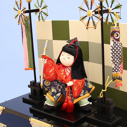 木目込み五月人形。勝どき菖蒲飾り　人形