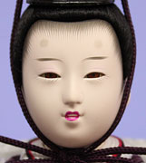 雛人形ケース飾り 二人 芥子親王 会津蒔絵ピンク　殿顔