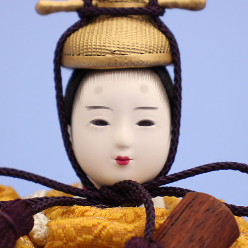 雛人形平飾り 創作雛 葵 金彩刺繍衝立　殿顔