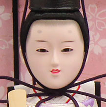 雛人形ケース飾り 二人 三五親王 枝梅格子　殿顔