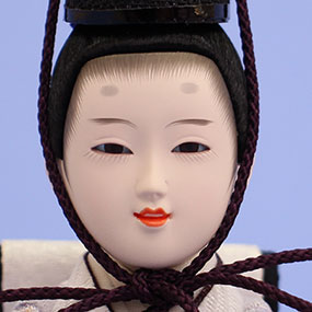 雛人形収納三段飾り 幅50cm柳五人　梅刺繍ピンク引き出し式W50　殿顔