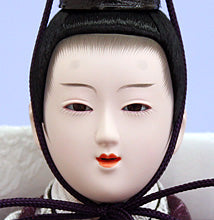 雛人形ケース飾り 二人 小三五親王 刺繍雪輪桜　殿顔