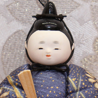 木目込み雛人形 寿鳳作ミニミニ十五人五段飾り　殿顔