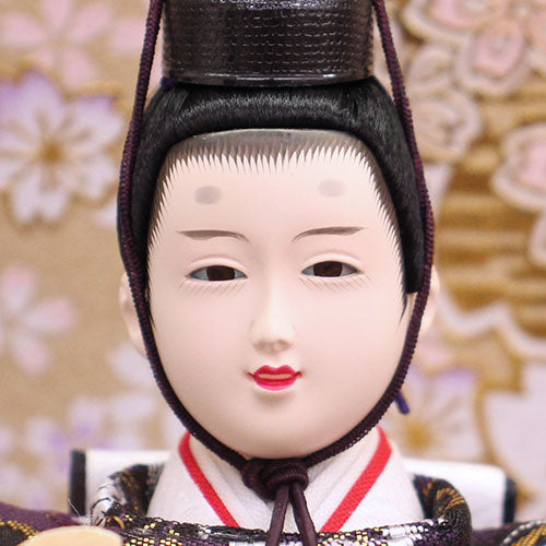 雛人形 ケース飾り 五人 幅53cm｜アクリルパノラマ 五人飾り 光華 木目