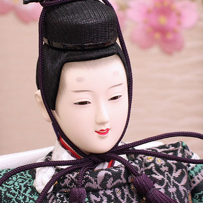 雛人形収納飾り 三五二人 ダークブラウン　殿顔