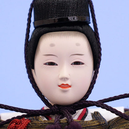 雛人形収納飾り 柳親王研ぎタメ塗引き出し式　殿顔
