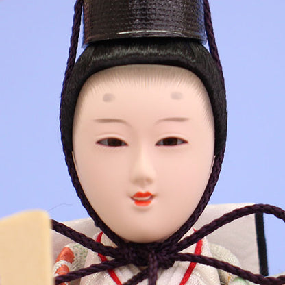 雛人形ケース飾り 二人 小芥子親王ホワイトケース　殿顔