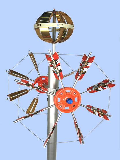 鯉のぼり用簡単矢車 (静音タイプ、アルミ製)