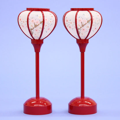 雛人形 ぼんぼり  （樹脂製） 24cm20p朱塗りLEDコードレス