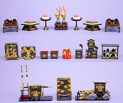 雛道具五段、七段飾り用9点セット 35号爪唐草九点セット(木製)