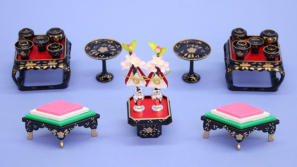 雛道具膳揃え 20号(6cm) 盛上掛盤（樹脂製）