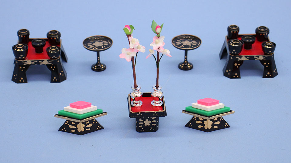 雛道具膳揃え 15号 丁足（樹脂製）