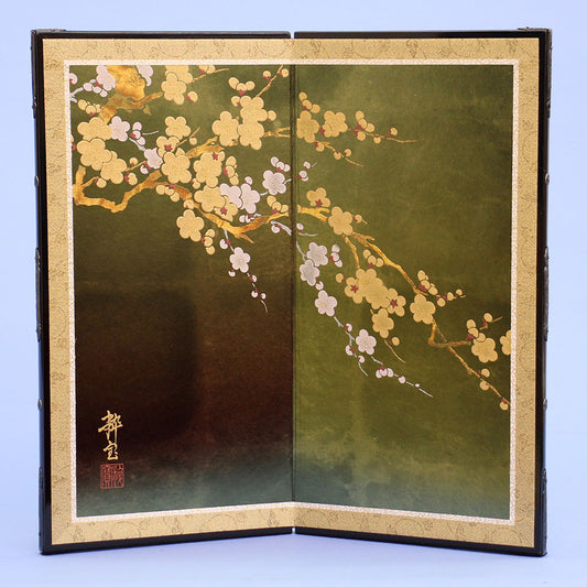 屏風  五月人形・雛人形兼用 13号二曲一枚 鐵箔金彩梅