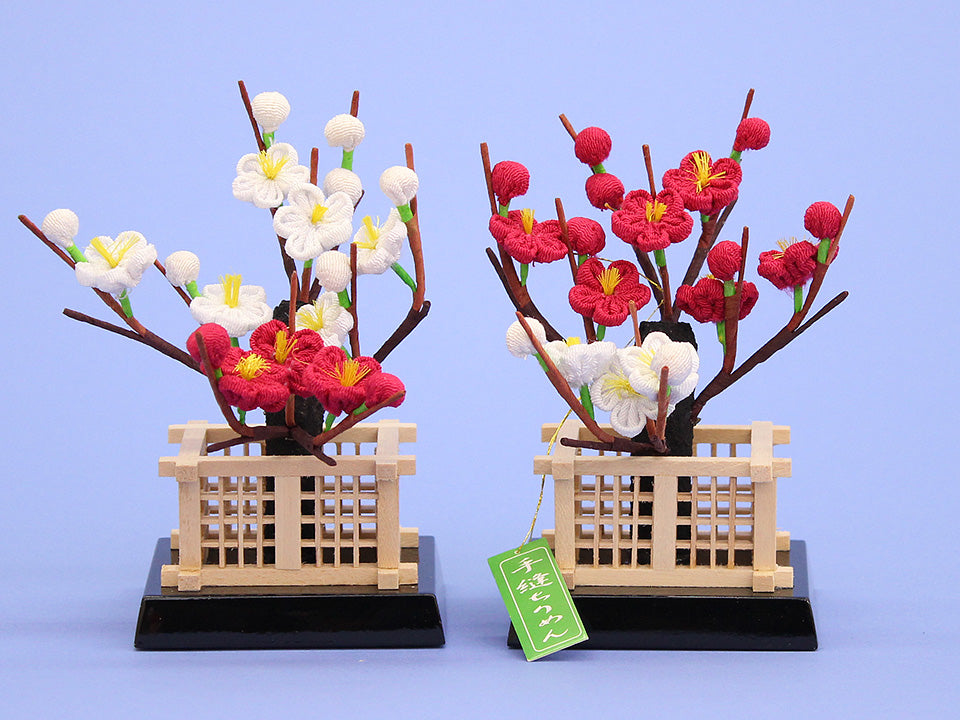 ひな道具単品　縮緬紅白梅　早春