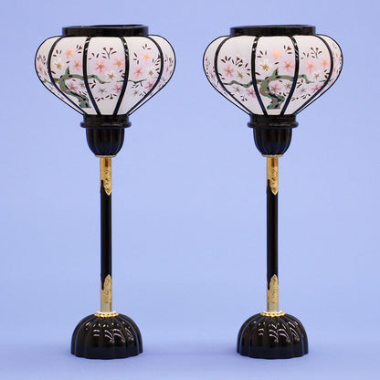 雛人形 ぼんぼり （木製）35cm大型菊灯LEDコードレス雪洞#153 (シンプルで飽きの来ない木製)