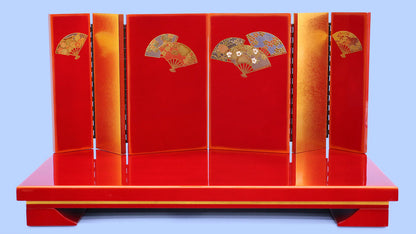平台屏風セット紅タメ塗香澄-千彩