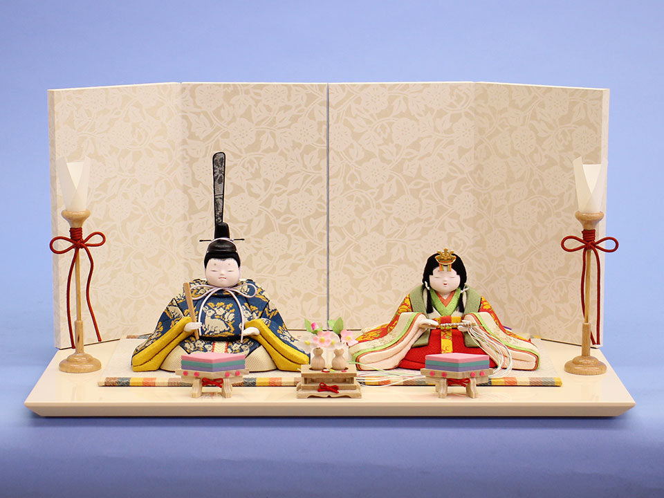 木目込み雛人形 幸一光作蘭 華唐草平飾り