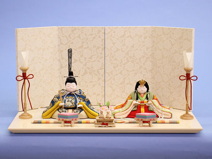 木目込み雛人形 幸一光作蘭 華唐草平飾り