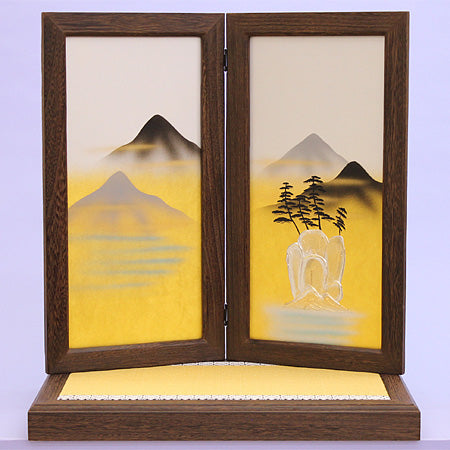 五月人形用台屏風 幅 60cm 20-20焼桐畳台 龍門二曲屏風付