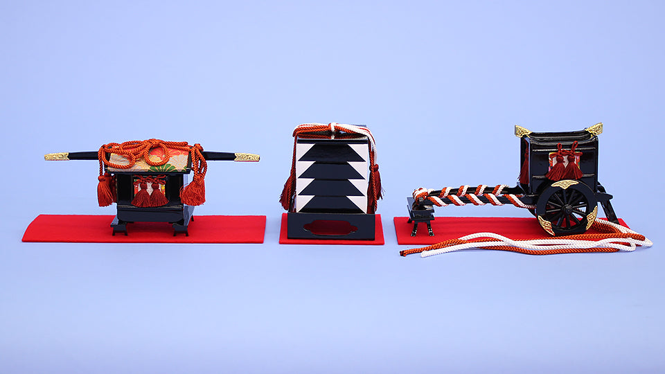 雛道具御所かご重 25号黒塗り（木製）