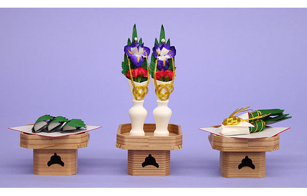 五月人形用、お飾り道具単品 三宝揃え ②絹花 30号角