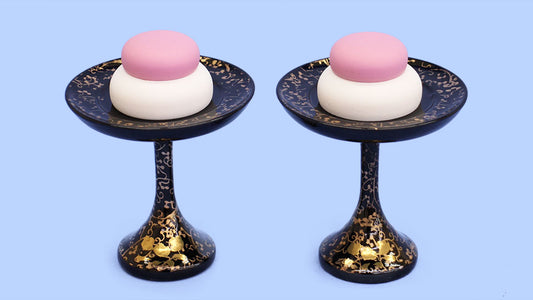 雛道具高坏 25号 三つ葉盛上（木製）