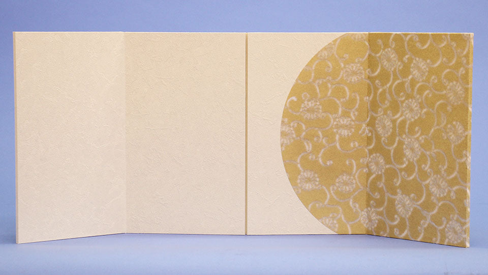 屏風  雛人形用 9号四曲包み込み せいか菊唐草金