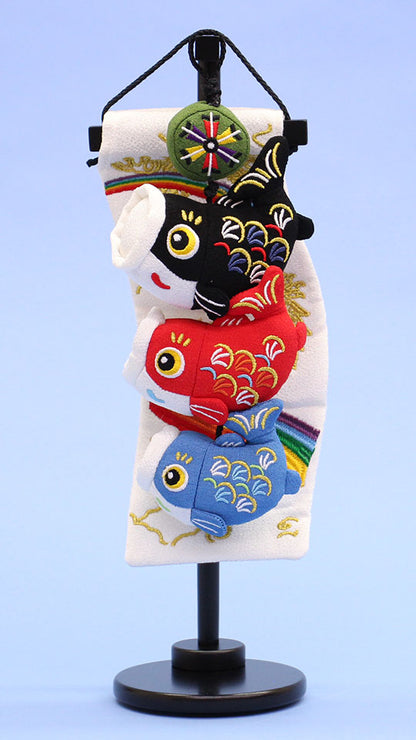 つるしタイプ鯉のぼり 高さ34cm 昇真(極小)タペ台付き