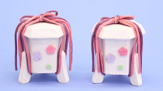 雛道具貝桶 3.5cm18号白木塗花結び