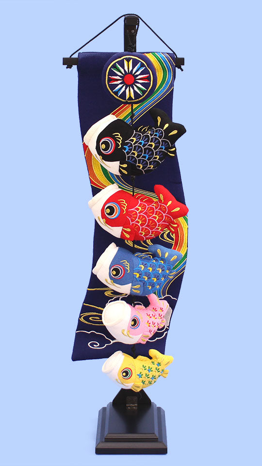 つるしタイプ鯉のぼり 高さ72cm 鯉5匹(小)タペ台付き