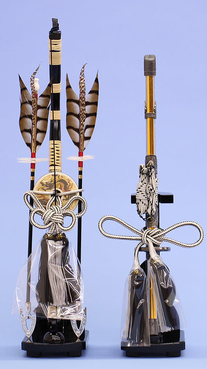 五月人形用付属品、弓太刀セット単品販売 13号彫金武蔵